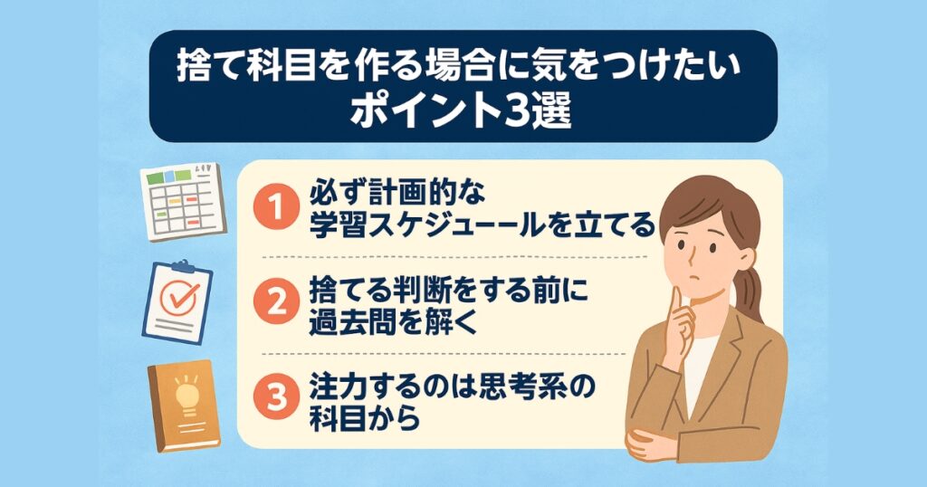 捨て科目を作る場合に気をつけたいポイント3選