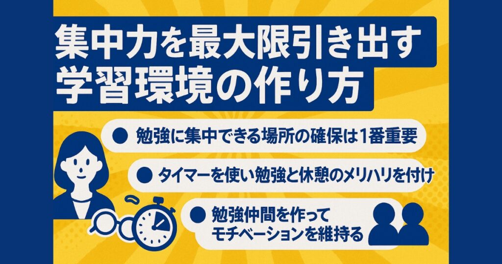 集中力を最大限引き出す学習環境の作り方