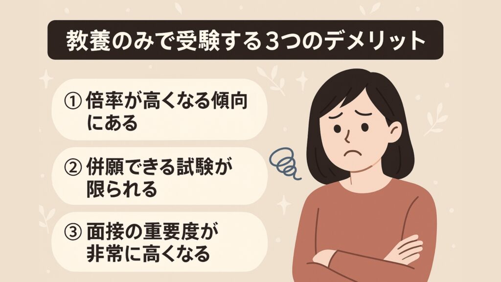 教養のみで受験する3つのデメリット