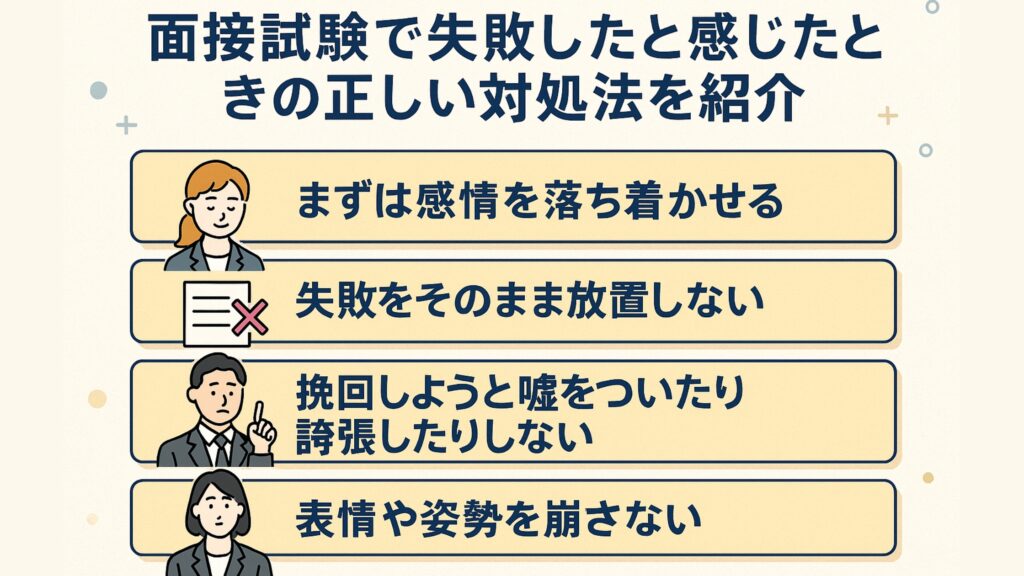 面接試験で失敗したと感じたときの正しい対処法を紹介