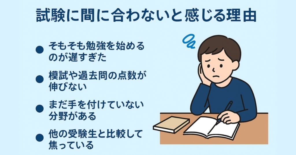 試験に間に合わないと感じる理由と不安のなくし方について
