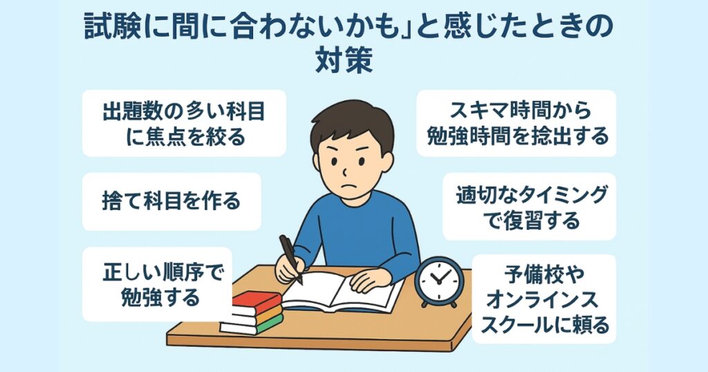 「試験に間に合わないかも」と感じたときの対策