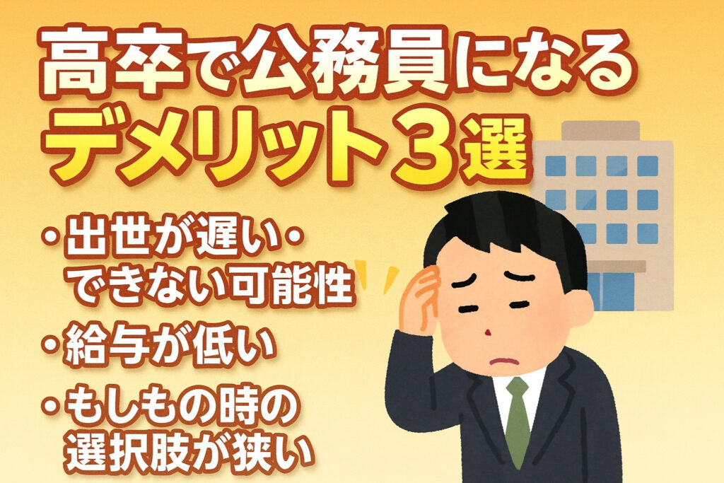 高卒で公務員になるデメリット3選