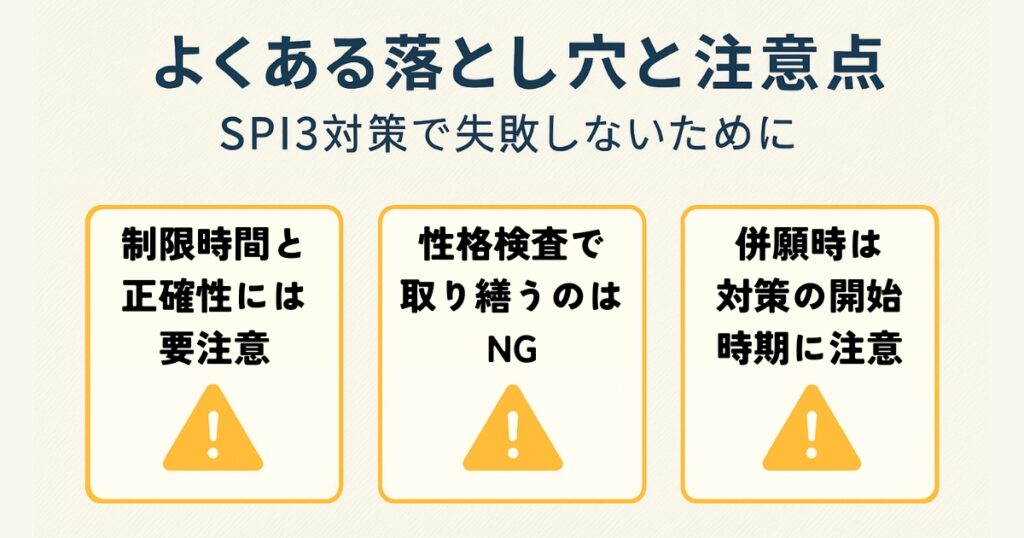 よくある落とし穴と注意点!SPI3対策で失敗しないために