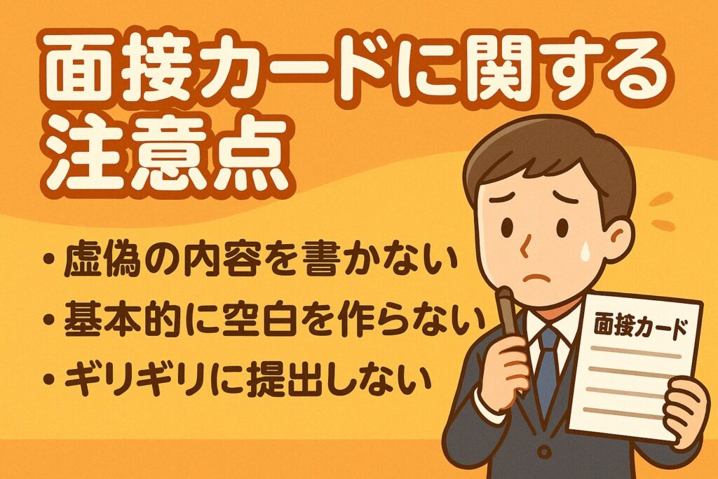 面接カードに関する注意点