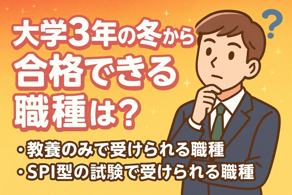 大学3年の冬からのスタートでも合格できる職種の選び方
