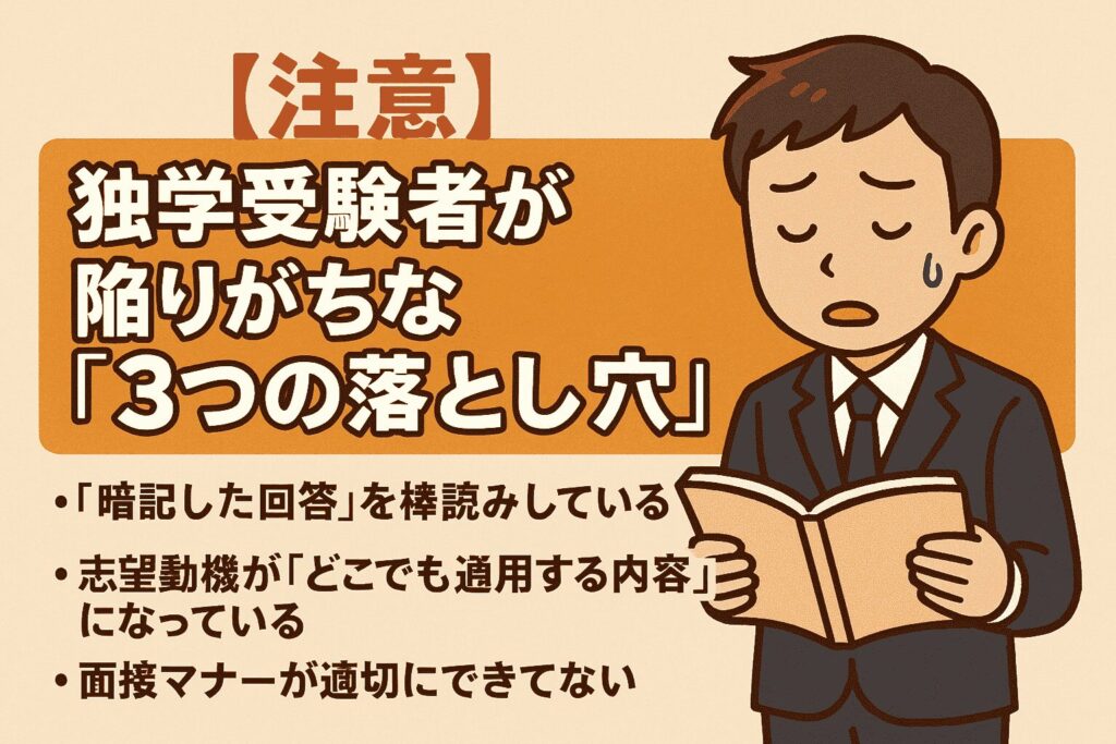 【注意】独学受験者が陥りがちな3つの落とし穴