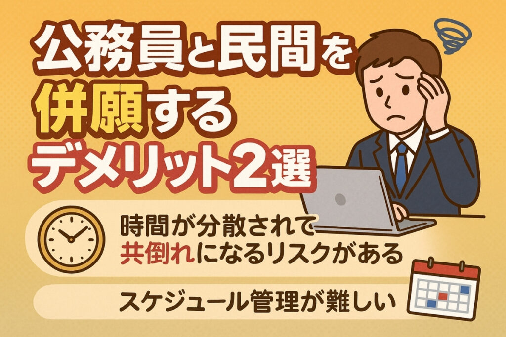 併願するデメリットは共倒れになるリスクがある点・スケジュール管理が難しい点