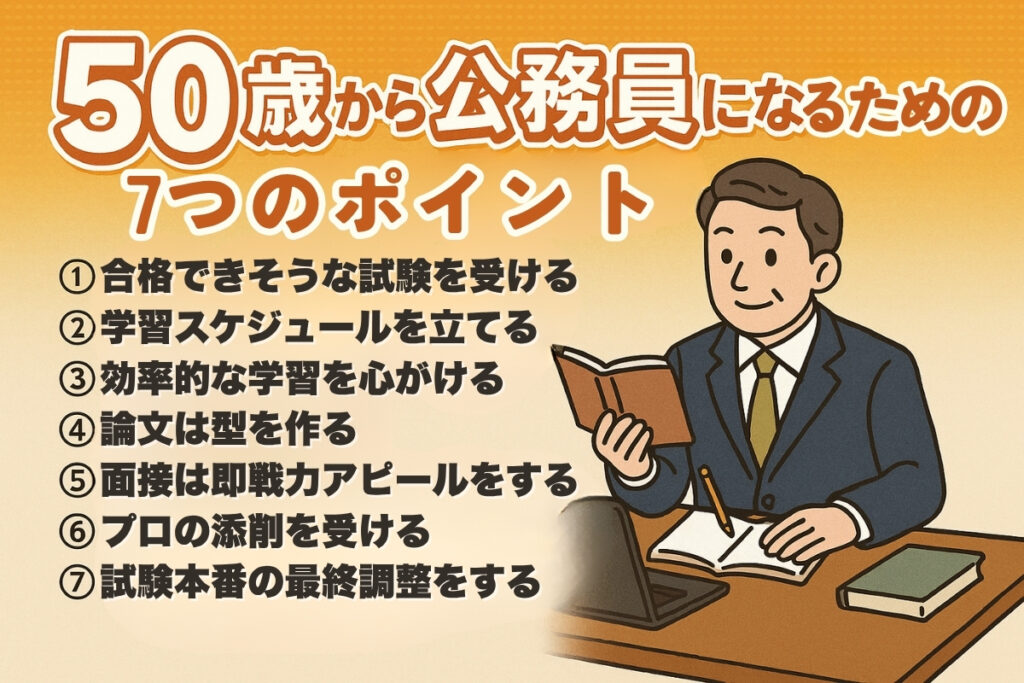 50歳から公務員試験合格するための7つのポイントを紹介