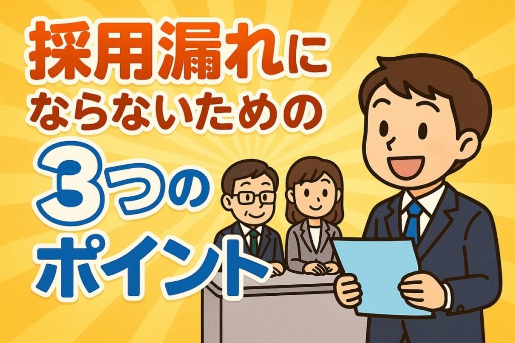 【区面接】採用漏れにならないための3つのポイント