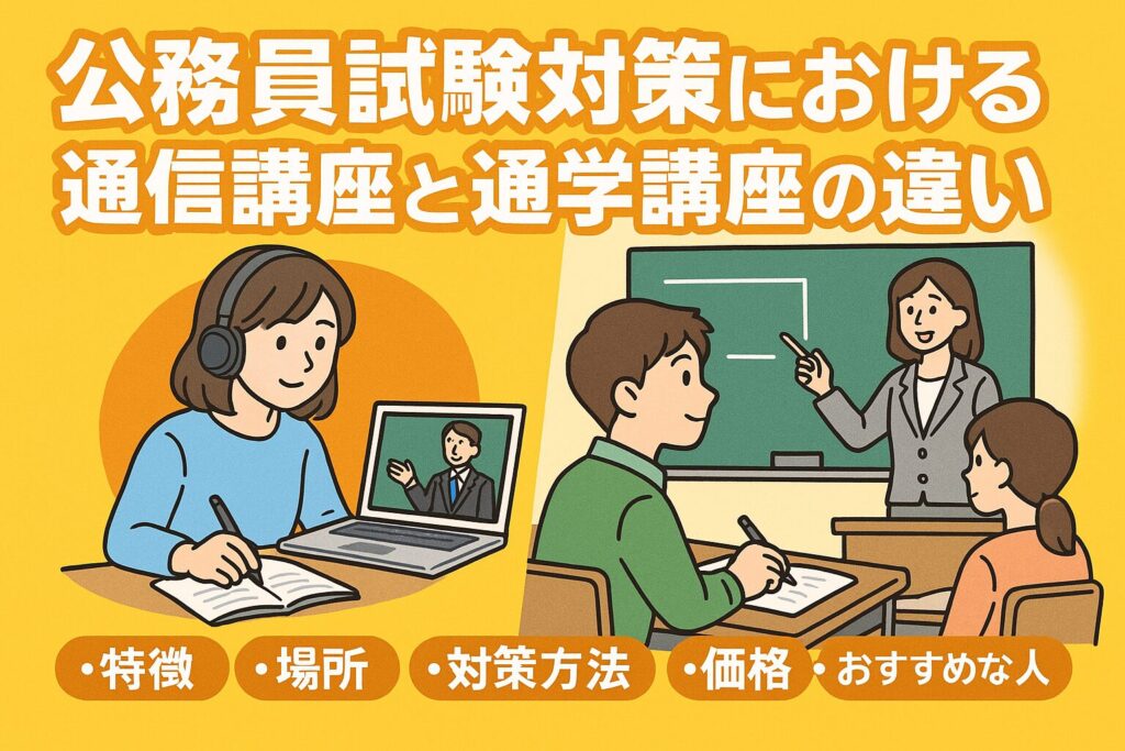 公務員試験対策における通信講座と通学講座の違い