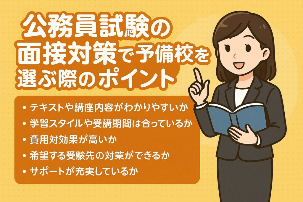 公務員試験の面接対策で予備校を選ぶ際のポイント