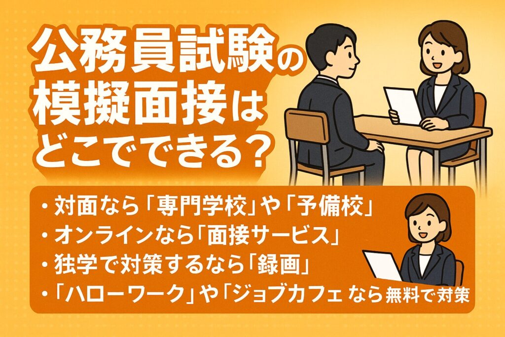 公務員試験の模擬面接はどこでできる？