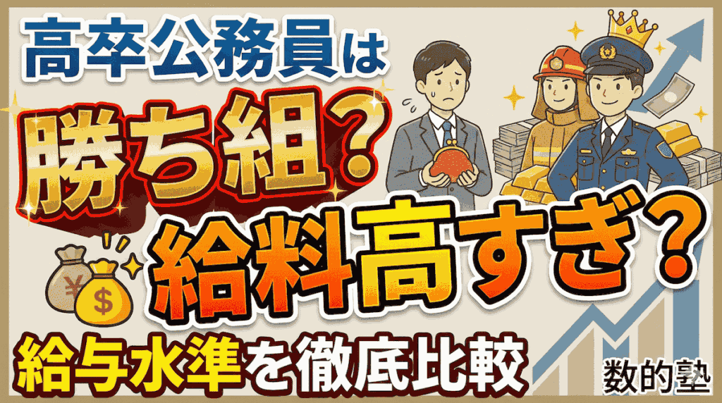 高卒公務員は勝ち組？給料高すぎ？民間と公務員の給与水準を徹底比較！