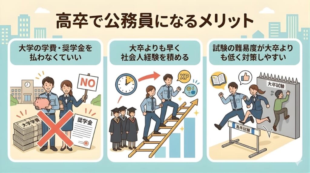 高卒で公務員になるメリットを紹介h2画像