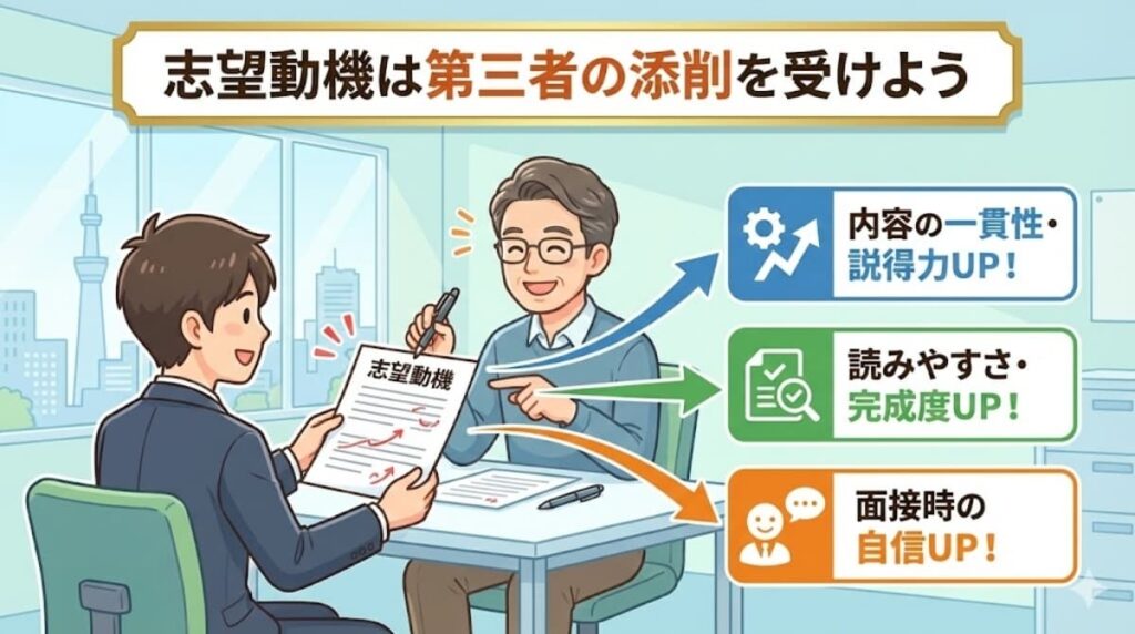 志望動機は第三者の添削を受けるべき