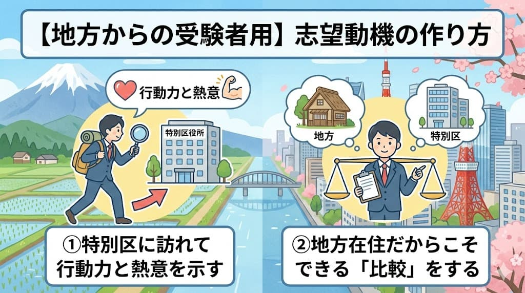 地方からの受験でも説得力のある志望動機を作る方法
