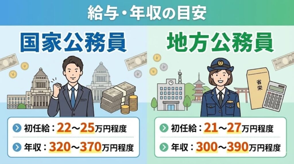 高卒公務員の給与・年収の目安はどれくらい？