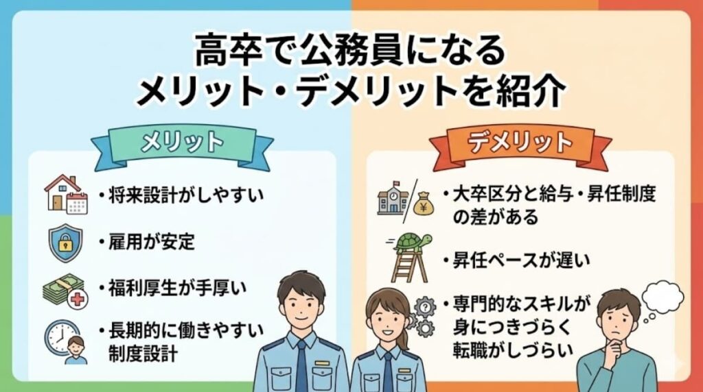 高卒で公務員になるメリット・デメリット