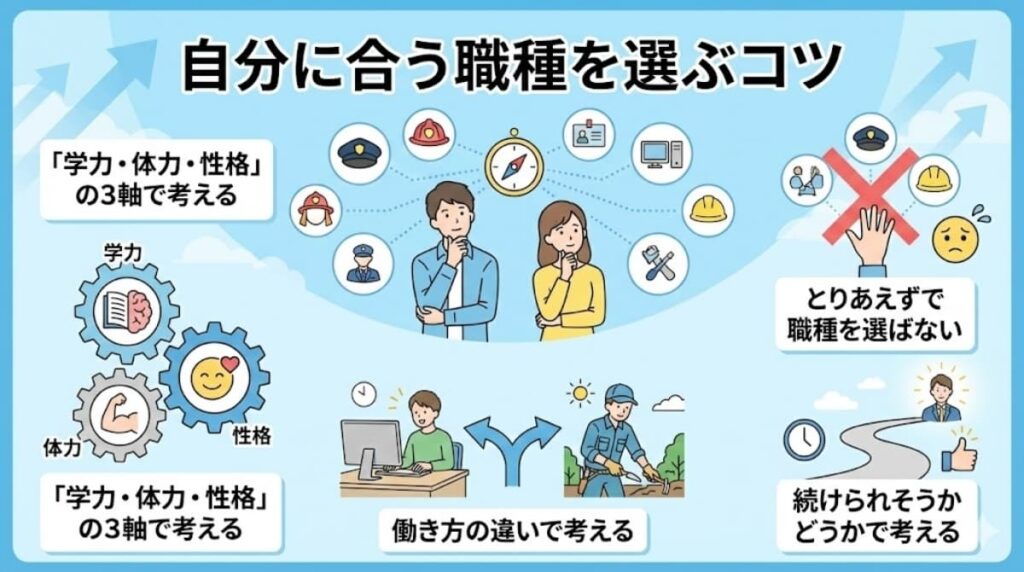 自分に合う高卒公務員の職種を選ぶコツ